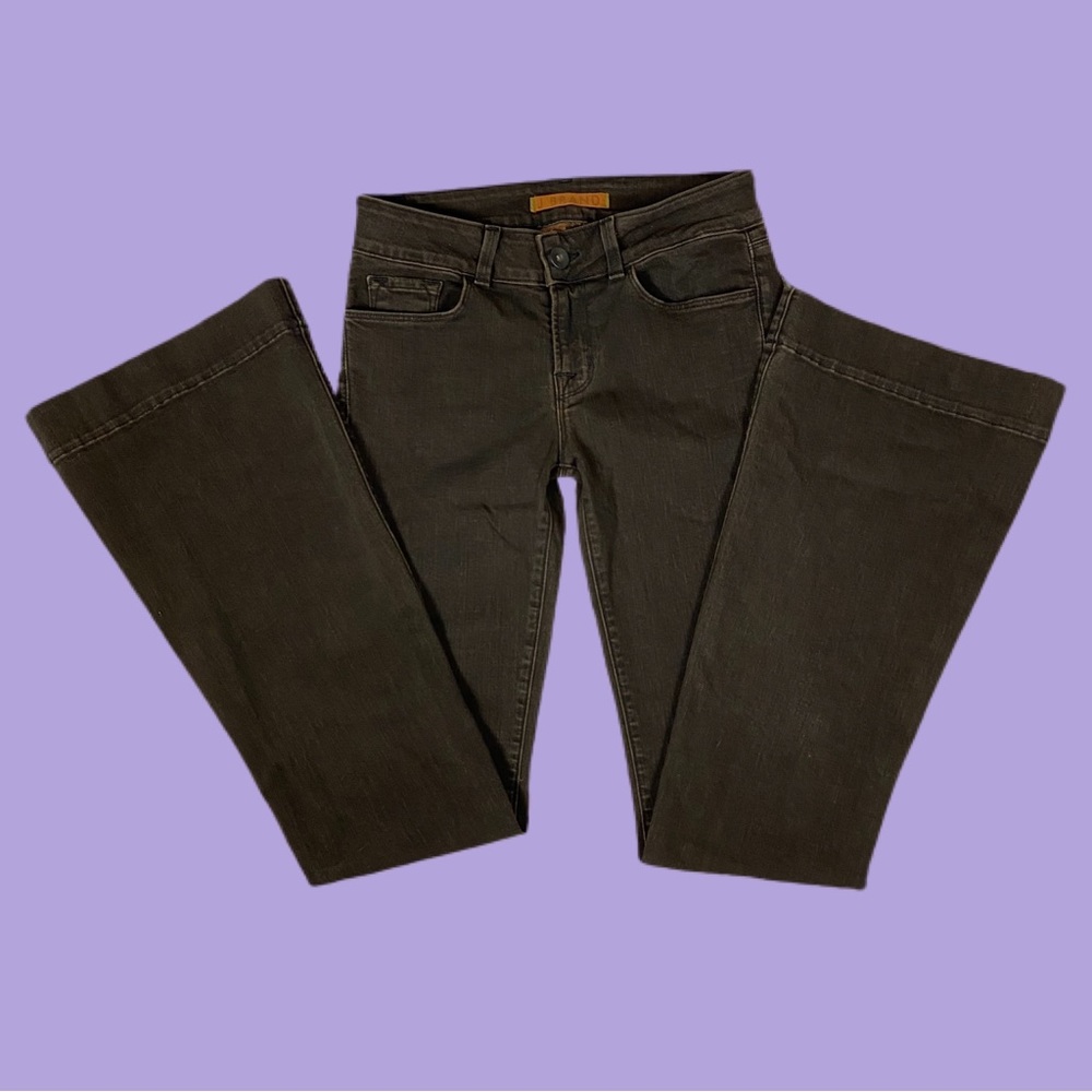 J Brand Love Story Flares/ Bell Bottom Jeans Noir Brown Size 28 Boho